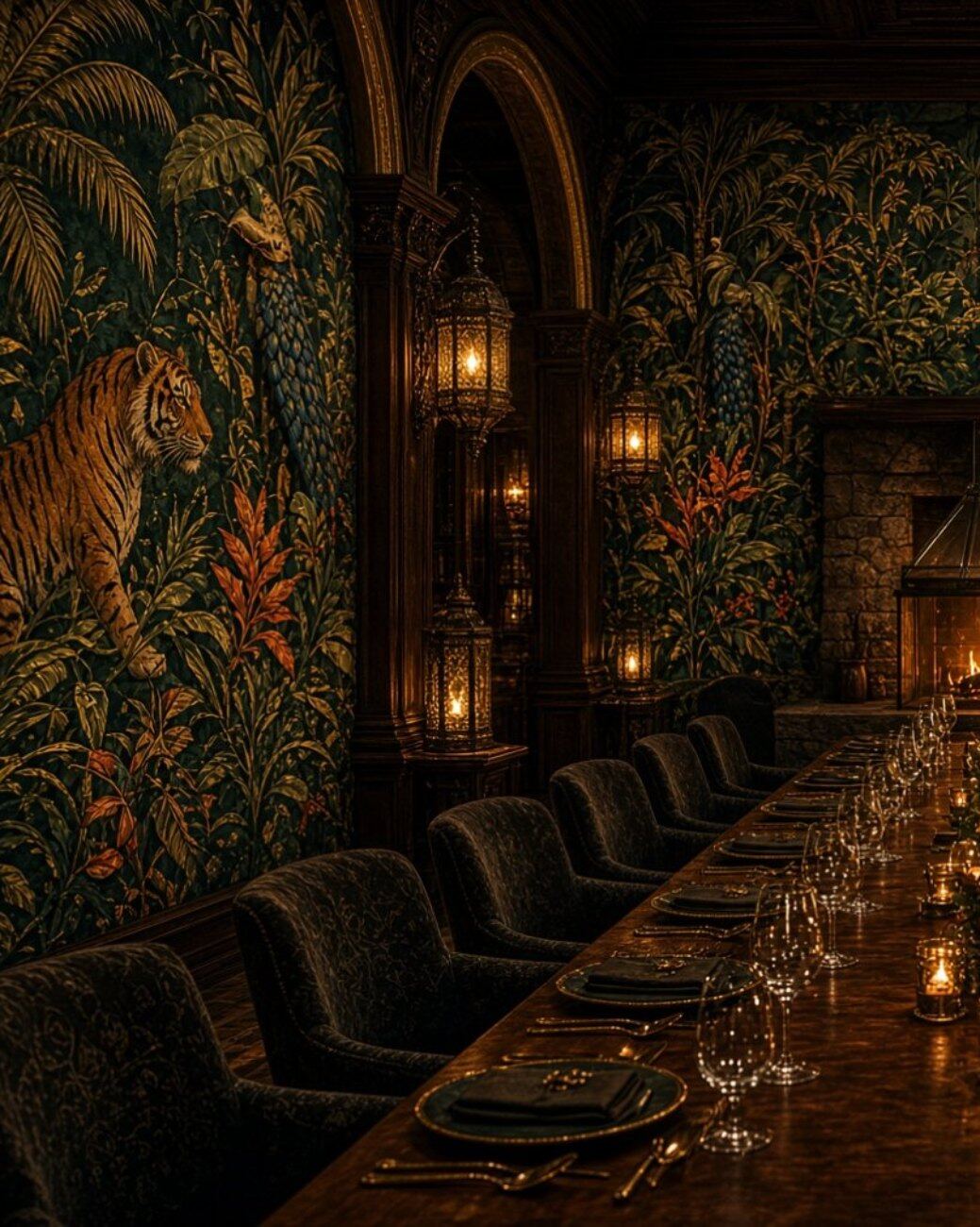 The long table, laid
