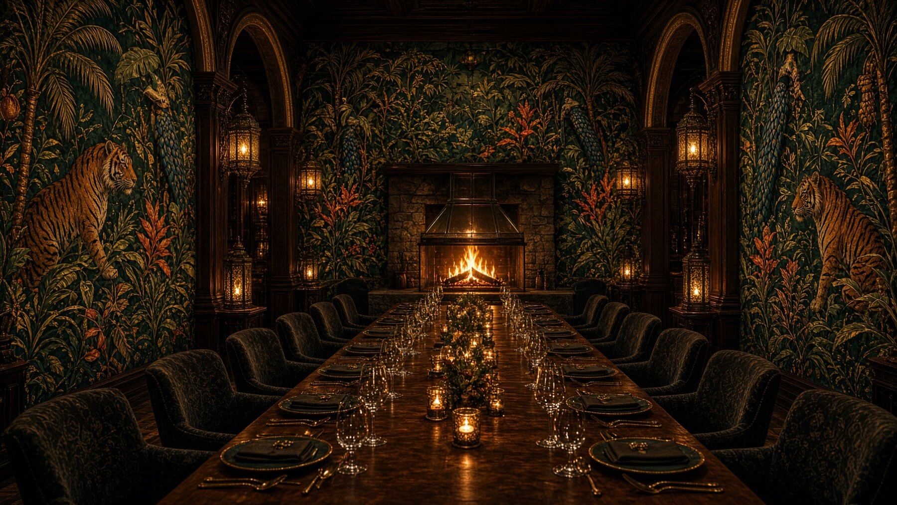 The long table laid the length of the room, fire at its head